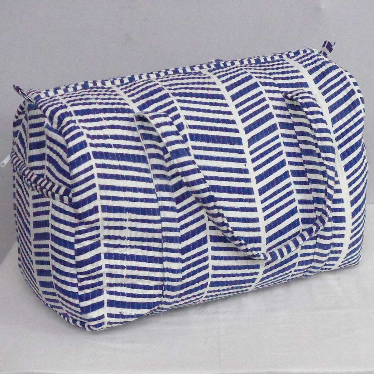 Weekender Bag | Herringbone Blue