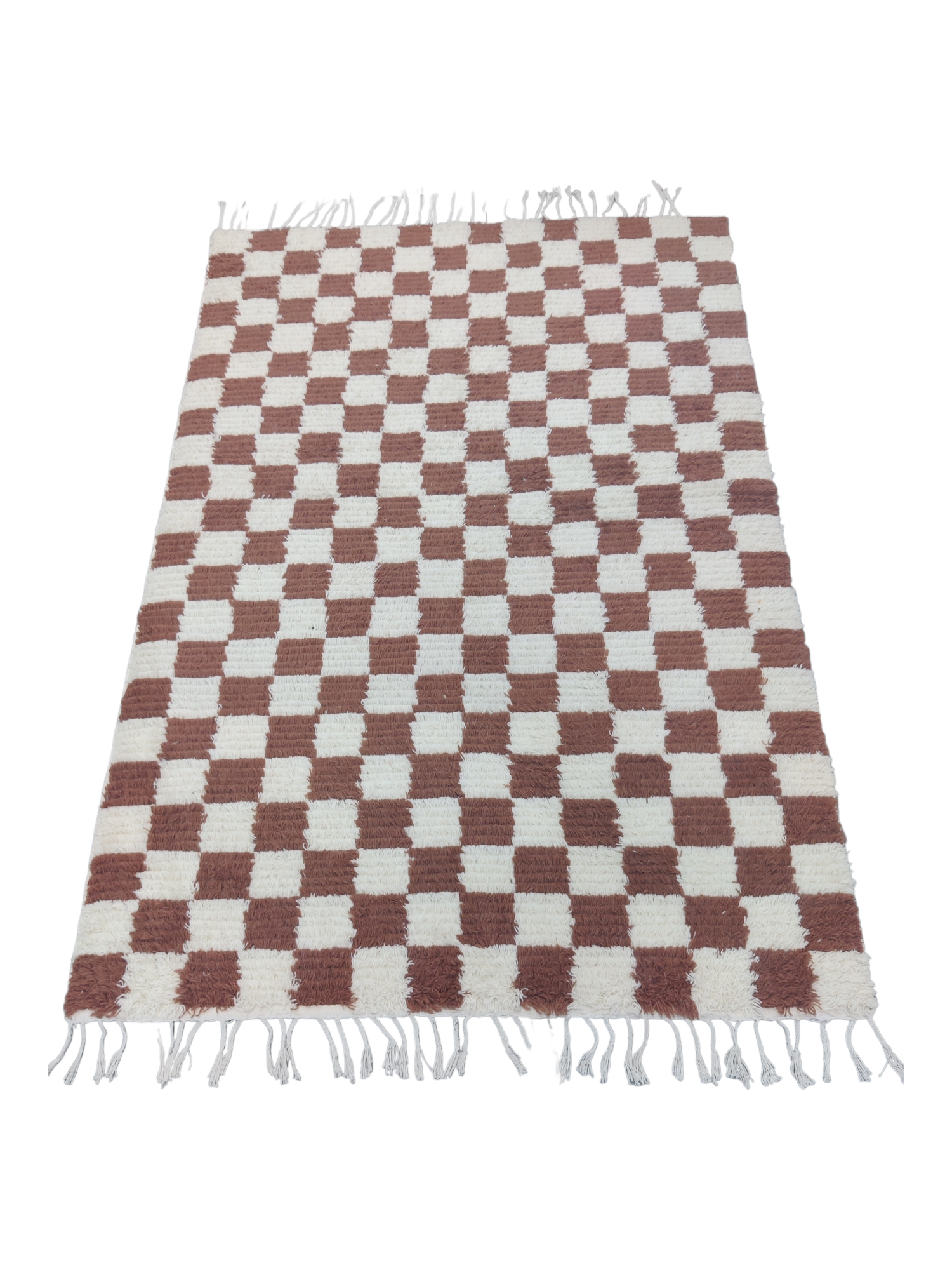 Modern Checker Home Décor Wool Moroccan Rug